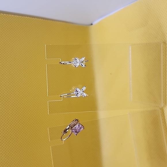 3 pairs of dangle pierced clip earrings - Picture 2 of 4